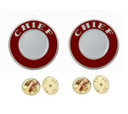Chief Round Disc Collar Insignia Set