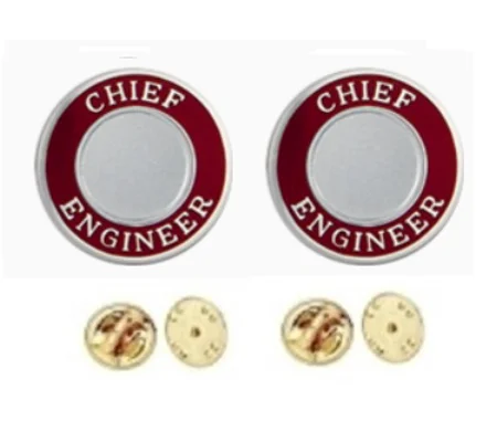 Chief Engineer Round Disc Collar Insignia Set