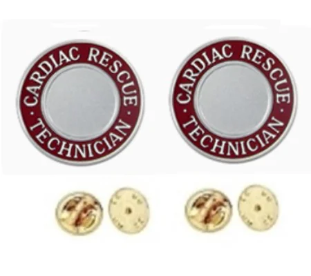 Cardiac Rescue Technician Round Disc Collar Insignia Set