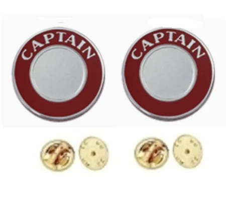 Captain Round Disc Collar Insignia Set