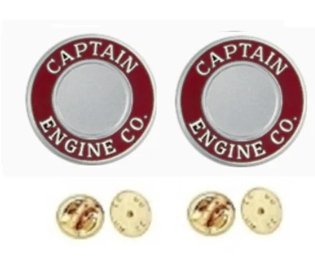 Captain Engine Co Round Disc Collar Insignia Set