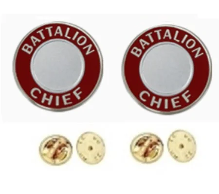 Battalion Chief Round Disc Collar Insignia Set