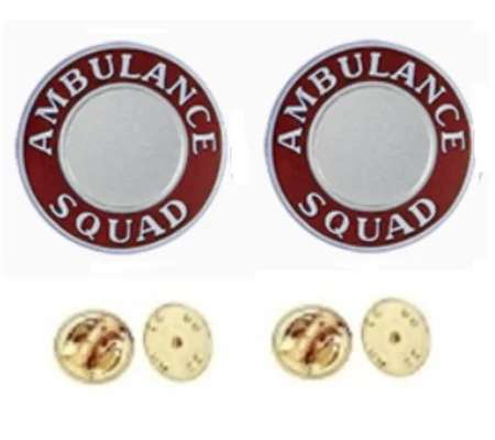 Ambulance Squad Round Disc Collar Insignia Set