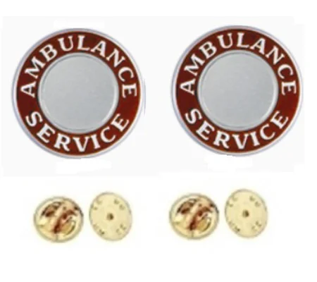 Ambulance Service Round Disc Collar Insignia Set