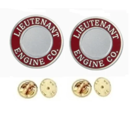 Lieutenant Engine Co Round Disc Collar Insignia Set