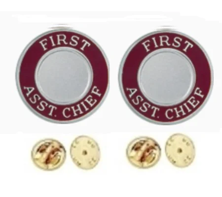 First Asst. Chief Round Disc Collar Insignia Set