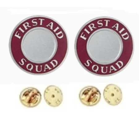 First Aid Squad Round Disc Collar Insignia Set