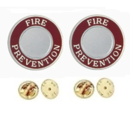 Fire Prevention Round Disc Collar Insignia Set