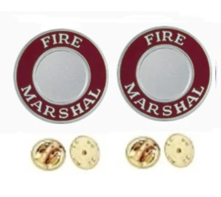 Fire Marshal Round Disc Collar Insignia Set