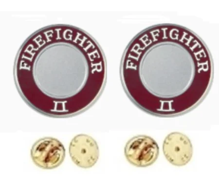 Firefighter II Round Disc Collar Insignia Set
