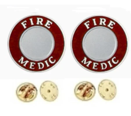 Fire Medic Round Disc Collar Insignia Set