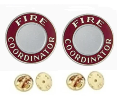 Fire Coordinator Round Disc Collar Insignia Set