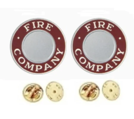 Fire Company Round Disc Collar Insignia Set