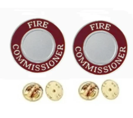 Fire Commissioner Round Disc Collar Insignia Set