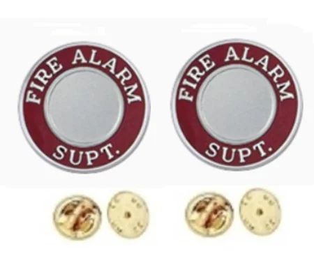 Fire Alarm Supt Round Disc Collar Insignia Set