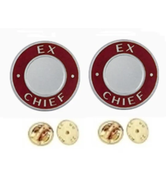 Ex Chief Round Disc Collar Insignia Set