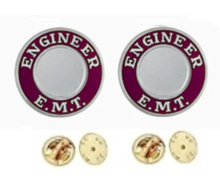 Engineer EMT Round Disc Collar Insignia Set