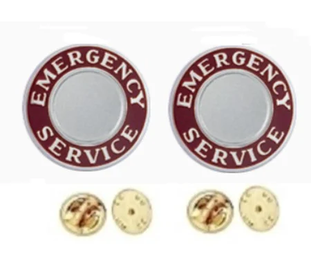 Emergency Service Round Disc Collar Insignia Set
