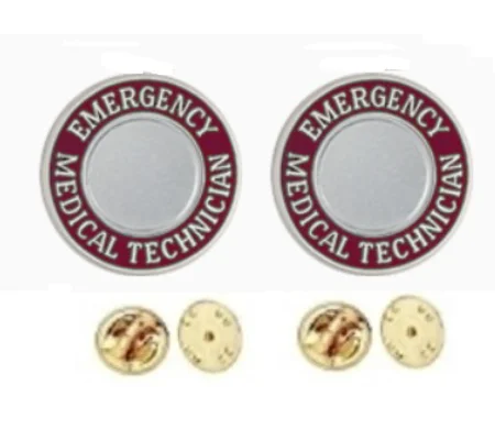 Emergency Medical Technician Round Disc Collar Insignia Set