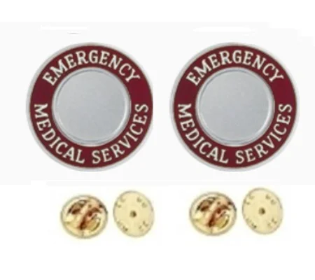 Emergency Medical Services Round Disc Collar Insignia Set