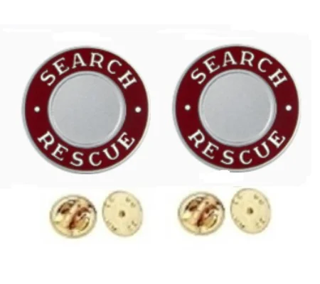 Search Rescue Round Disc Collar Insignia Set