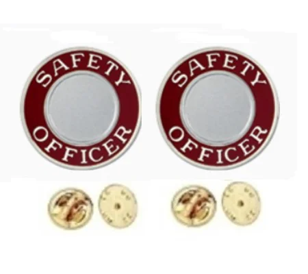 Safety Officer Round Disc Collar Insignia Set