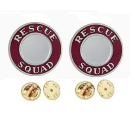 Rescue Squad Round Disc Collar Insignia Set