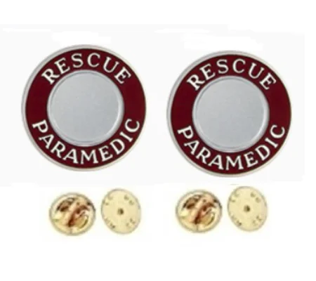 Rescue Paramedic Round Disc Collar Insignia Set