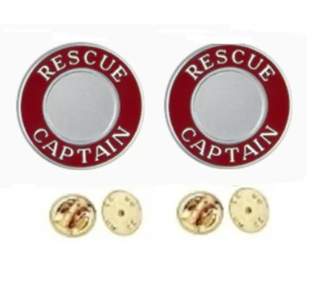Rescue Captain Round Disc Collar Insignia Set