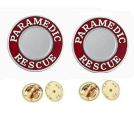 Paramedic Rescue Round Disc Collar Insignia Set