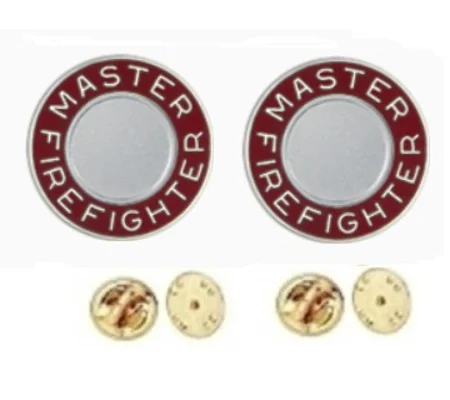 Master Firefighter Round Disc Collar Insignia Set