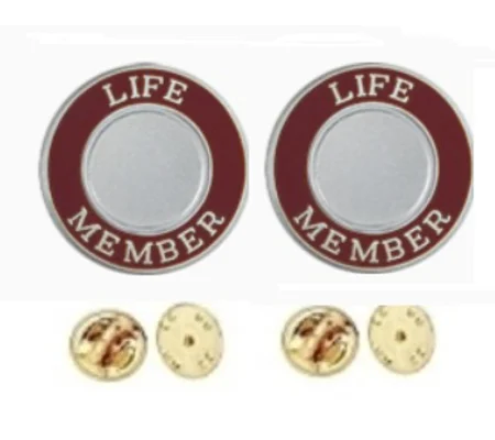 Life Member Round Disc Collar Insignia Set