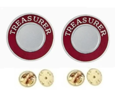 Treasurer Round Disc Collar Insignia Set