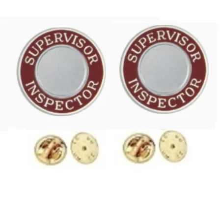 Supervisor Inspector Round Disc Collar Insignia Set