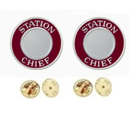 Station Chief Round Disc Collar Insignia Set