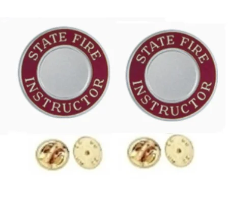 State Fire Instructor Round Disc Collar Insignia Set