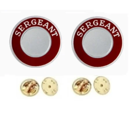 Sergeant Round Disc Collar Insignia Set