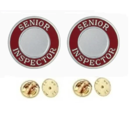 Senior Inspector Round Disc Collar Insignia Set