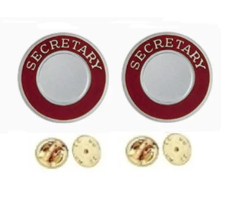 Secretary Round Disc Collar Insignia Set