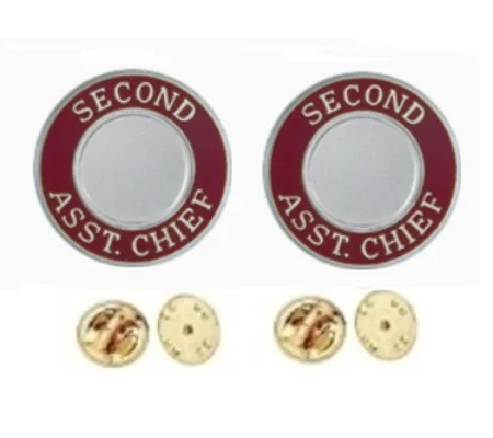 Second Asst Chief Round Disc Collar Insignia Set
