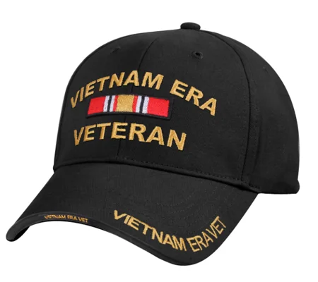 Deluxe Low Profile Cap Military Vietnam Era Veteran Black