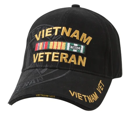 Deluxe Shadow Low Profile Cap Military Vietnam Veteran Black
