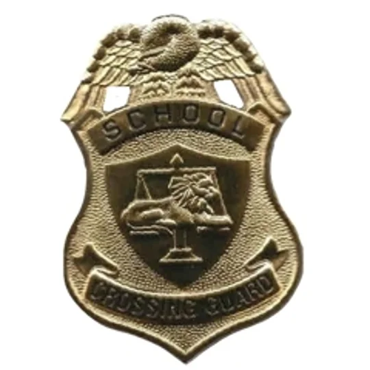 School Crossing Guard Breast Badge Gold