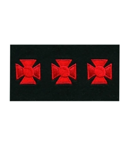 Maltese Cross Years of Service Felt Class A Sleeve Red on Dark Navy