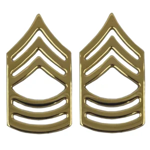 Collar Pin Master Sergeant 3/4 Gold Pair