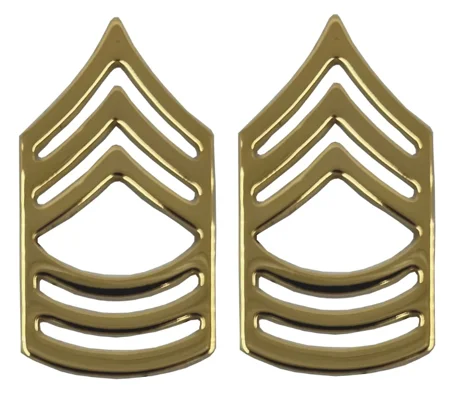 Collar Pin Master Sergeant 3/4 Gold Pair