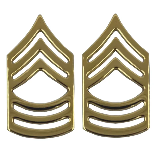 Collar Pin Master Sergeant 3/4 Gold Pair