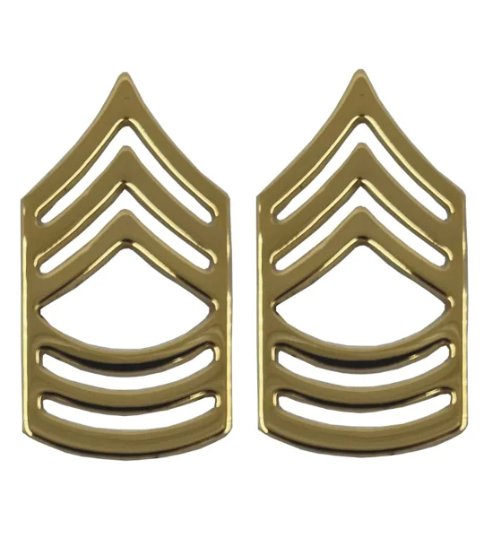 Collar Pin Master Sergeant 3/4 Gold Pair