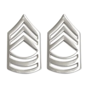 Collar Pin Master Sergeant 3/4 Silver Pair
