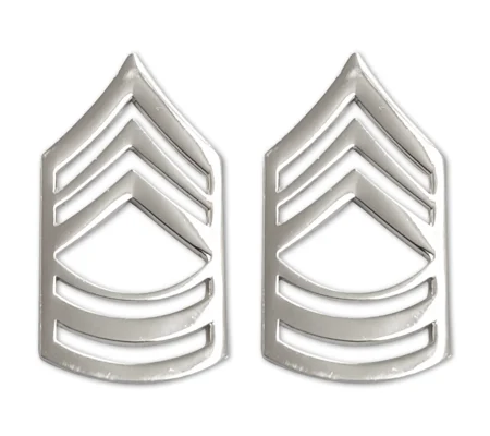 Collar Pin Master Sergeant 3/4 Silver Pair